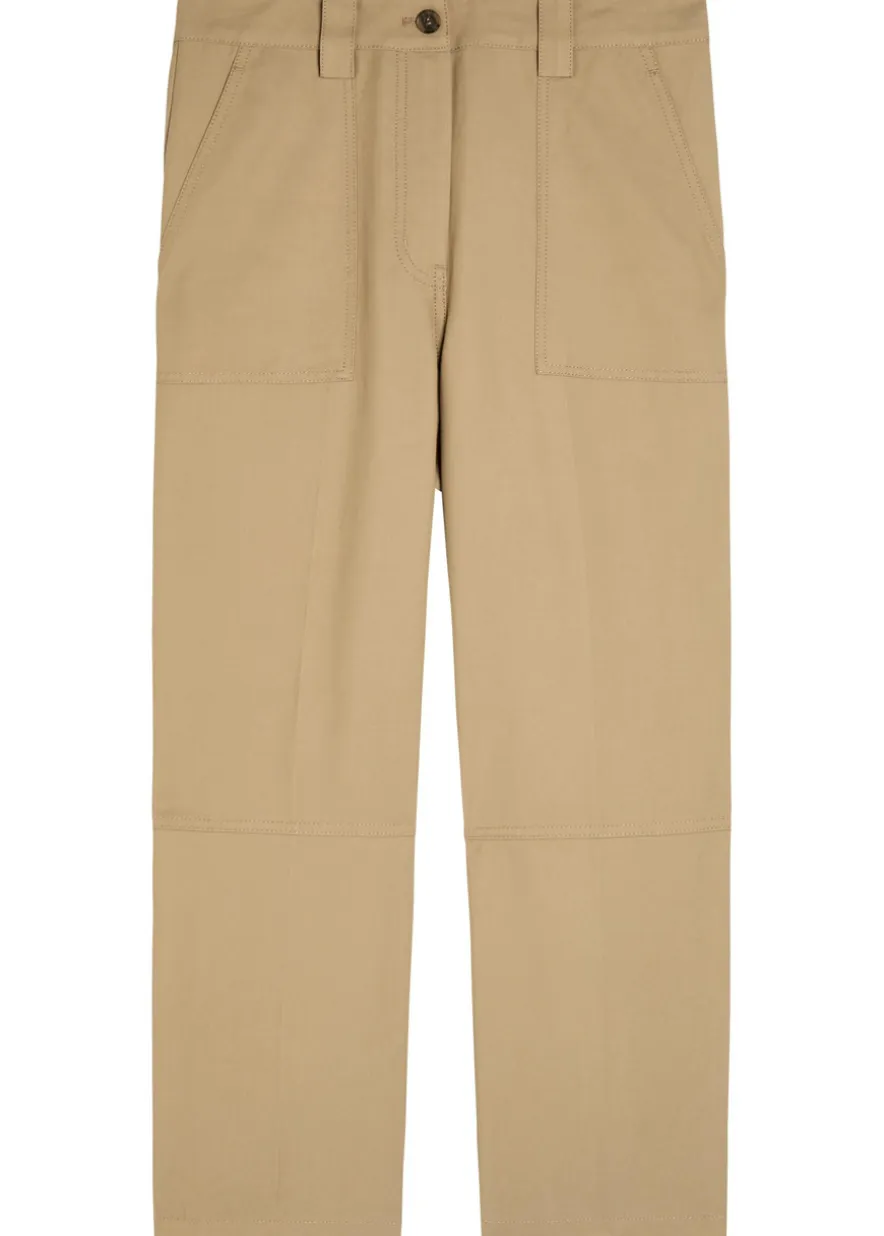 Straight-leg cotton-blend utility trousers