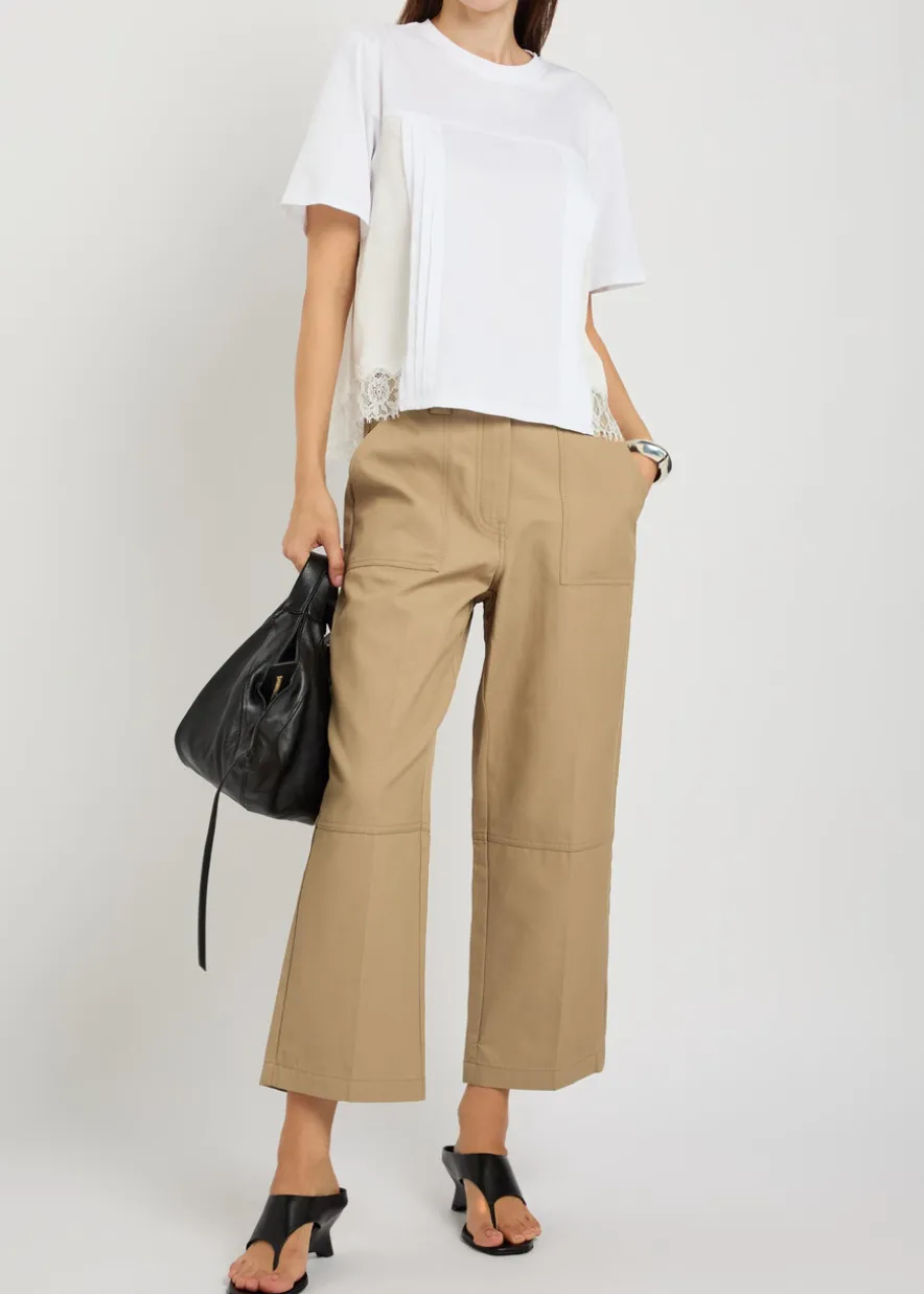 Straight-leg cotton-blend utility trousers
