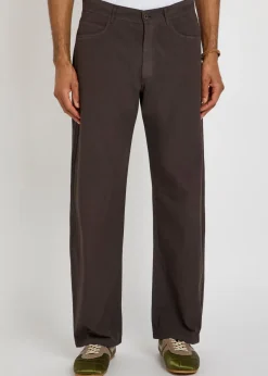 Straight-leg cotton trousers