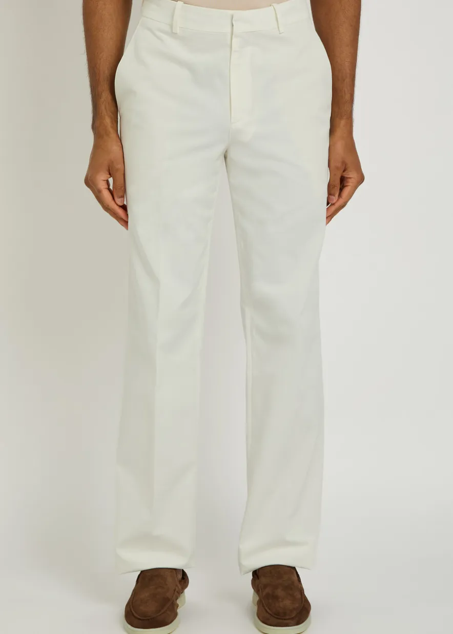 Straight-leg cotton trousers
