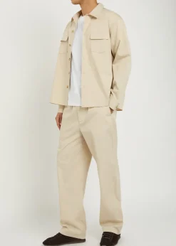Straight-leg cotton trousers