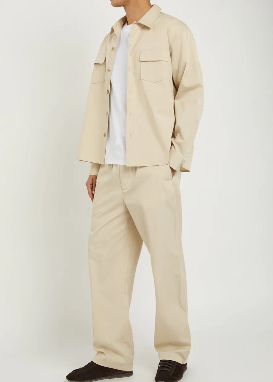 Straight-leg cotton trousers