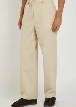 Straight-leg cotton trousers