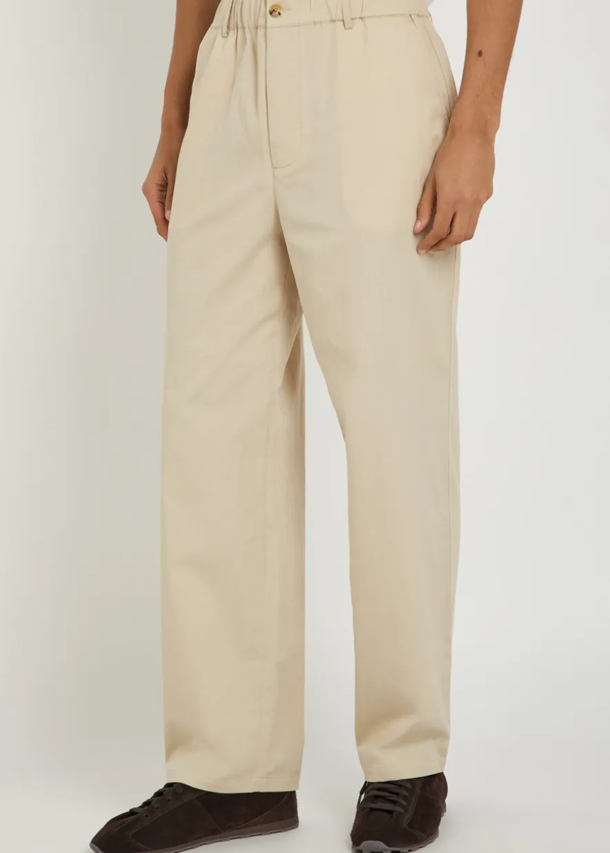 Straight-leg cotton trousers