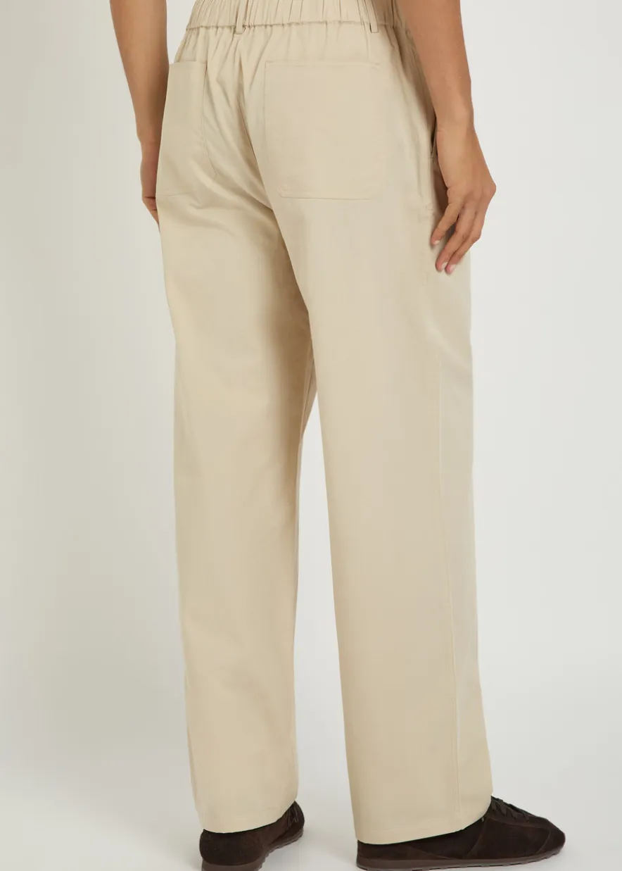 Straight-leg cotton trousers