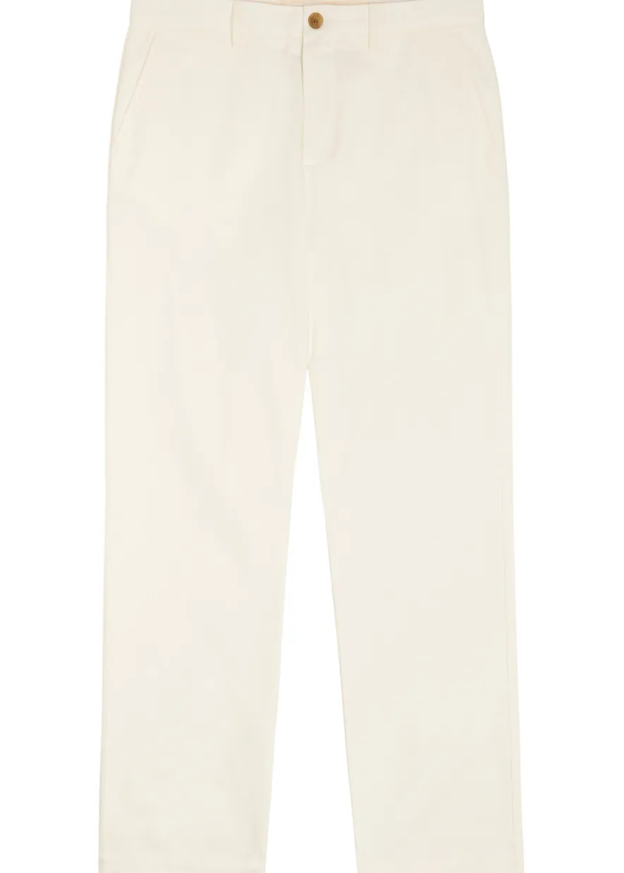 Straight-leg cotton trousers