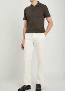 Straight-leg cotton trousers