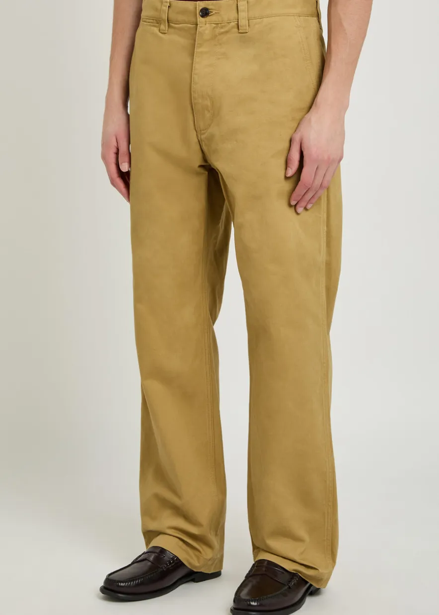 Straight-leg cotton trousers