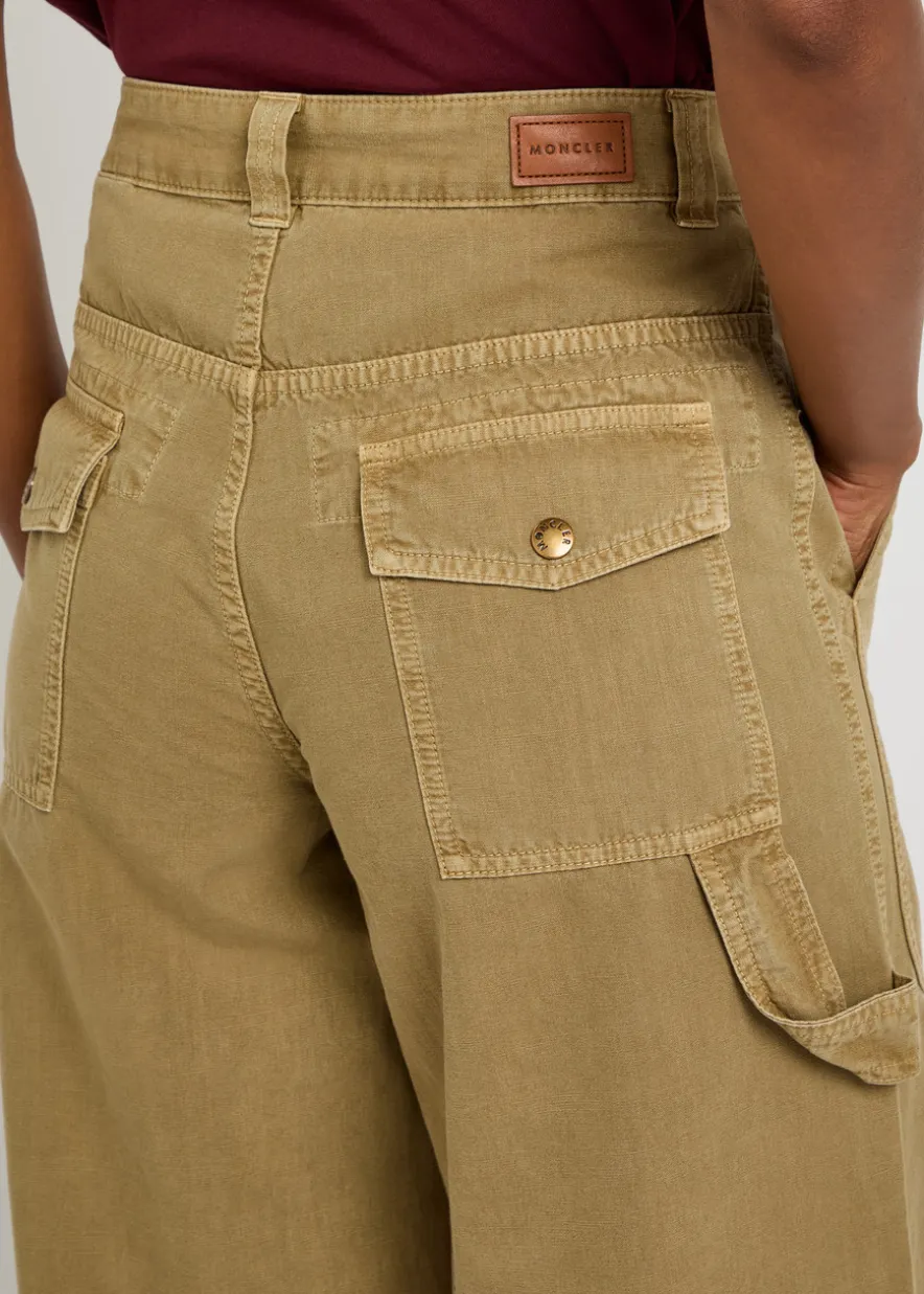 Straight-leg cotton-twill trousers