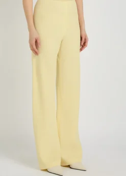 Straight-leg crepe trousers