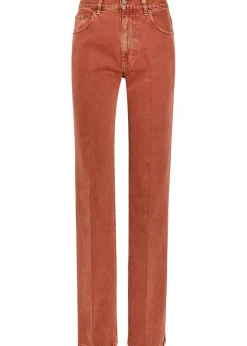 Straight-leg denim jeans