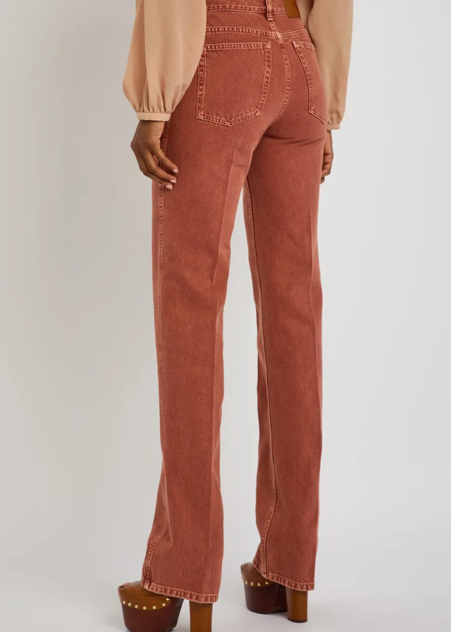 Straight-leg denim jeans