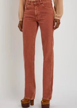 Straight-leg denim jeans