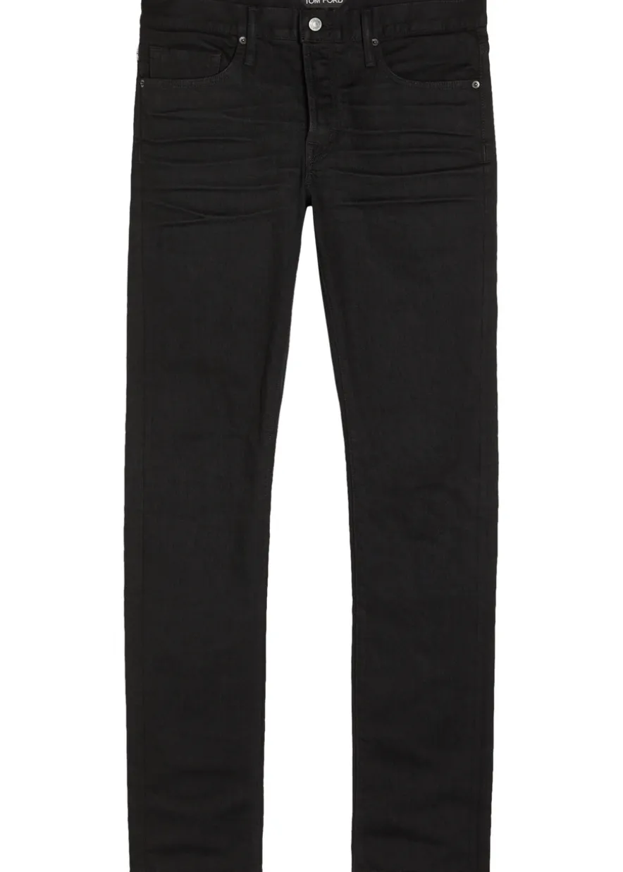 Straight-leg denim jeans