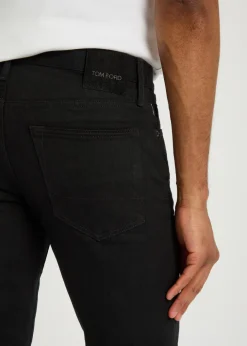 Straight-leg denim jeans