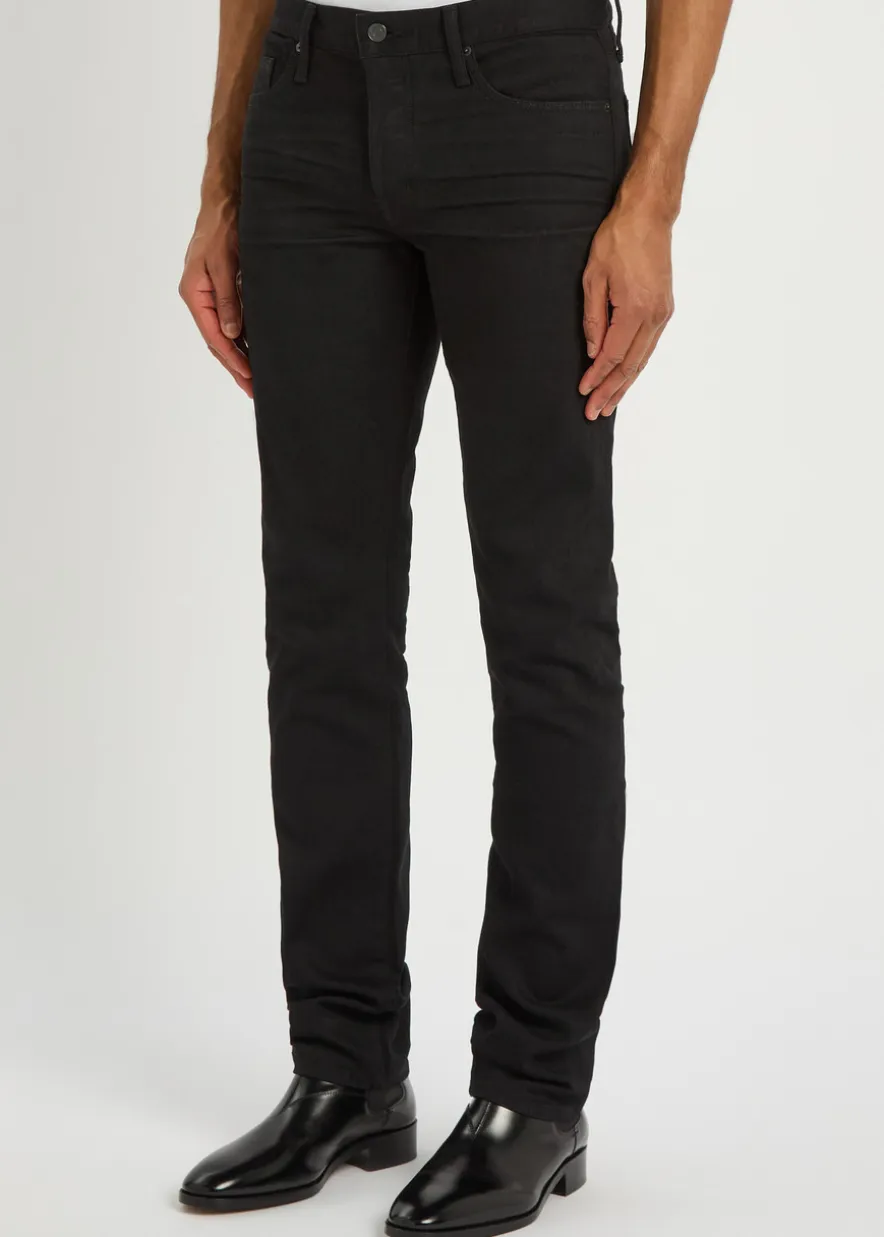 Straight-leg denim jeans