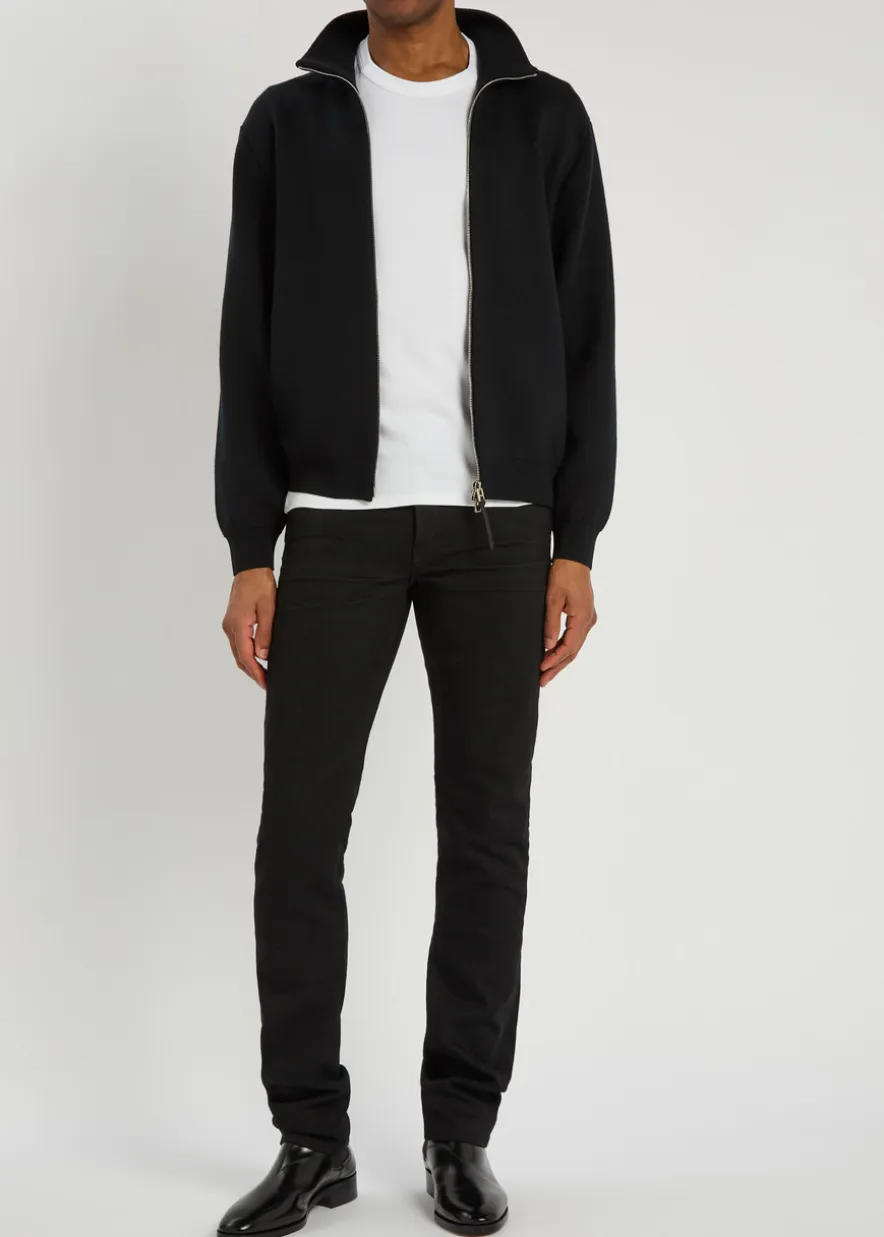 Straight-leg denim jeans