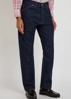 Straight-leg denim jeans