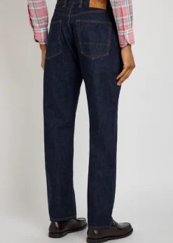 Straight-leg denim jeans