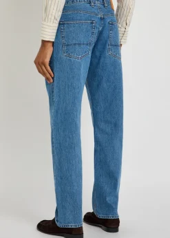 Straight-leg denim jeans