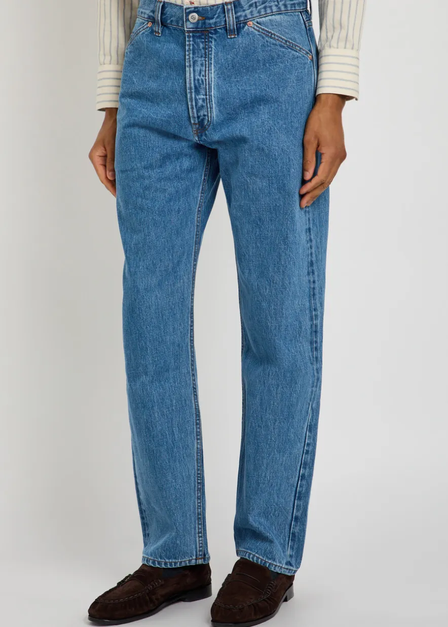 Straight-leg denim jeans