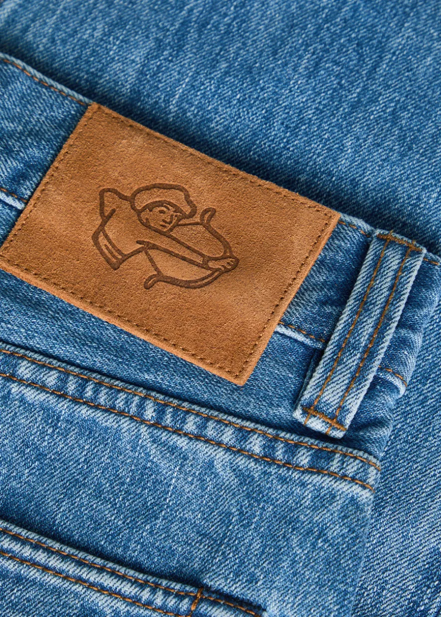 Straight-leg denim jeans