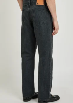 Straight-leg denim jeans