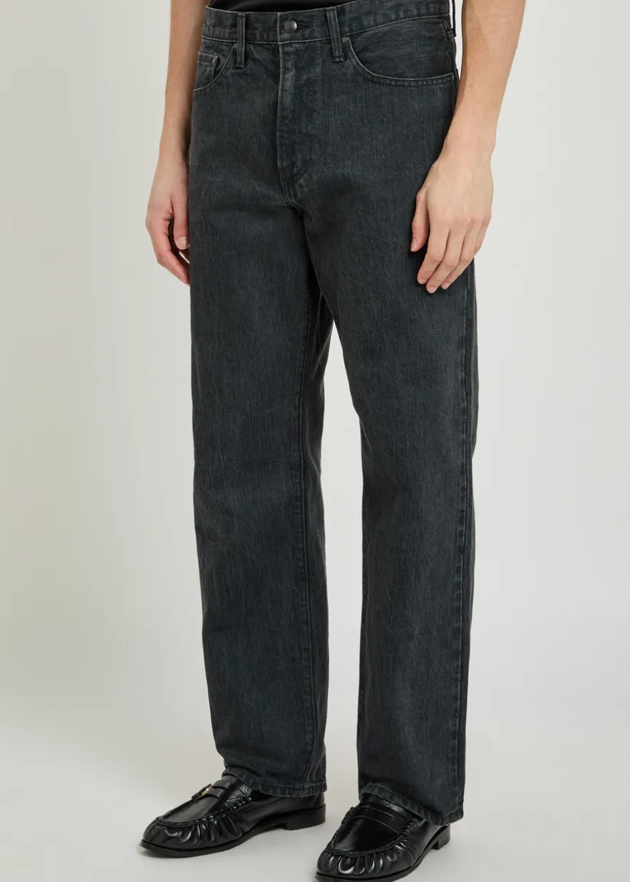 Straight-leg denim jeans