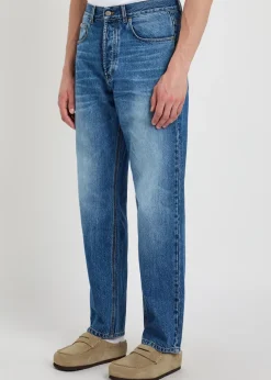 Straight-leg denim jeans