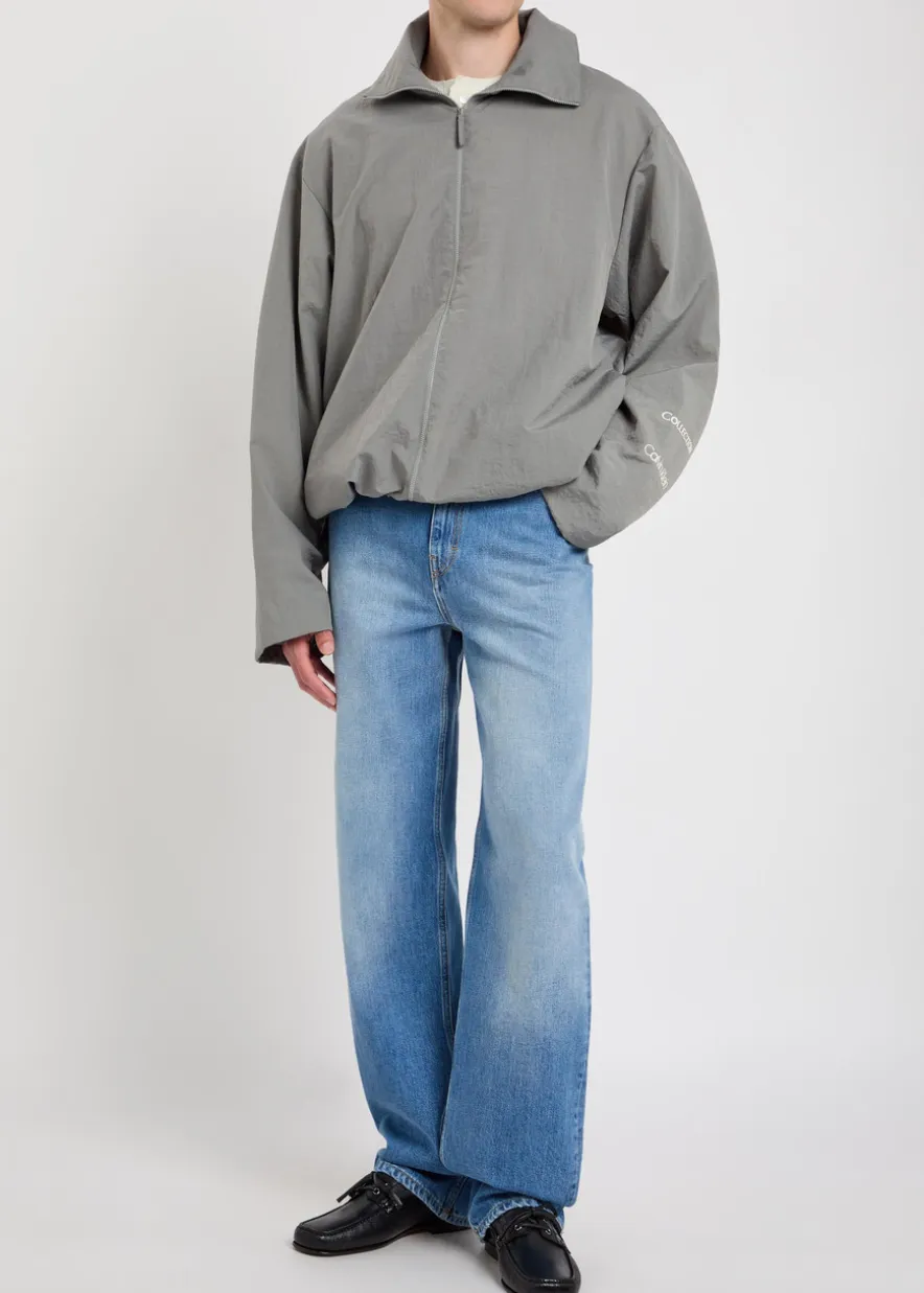 Straight-leg denim jeans