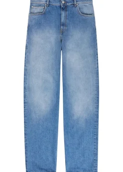 Straight-leg denim jeans