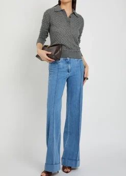 Straight-leg denim trousers