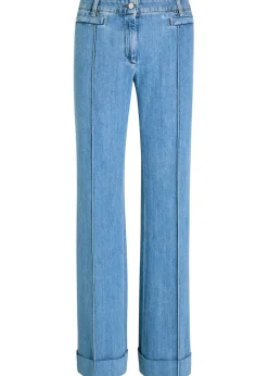 Straight-leg denim trousers