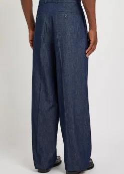 Straight-leg denim trousers