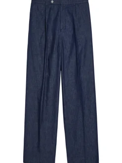 Straight-leg denim trousers