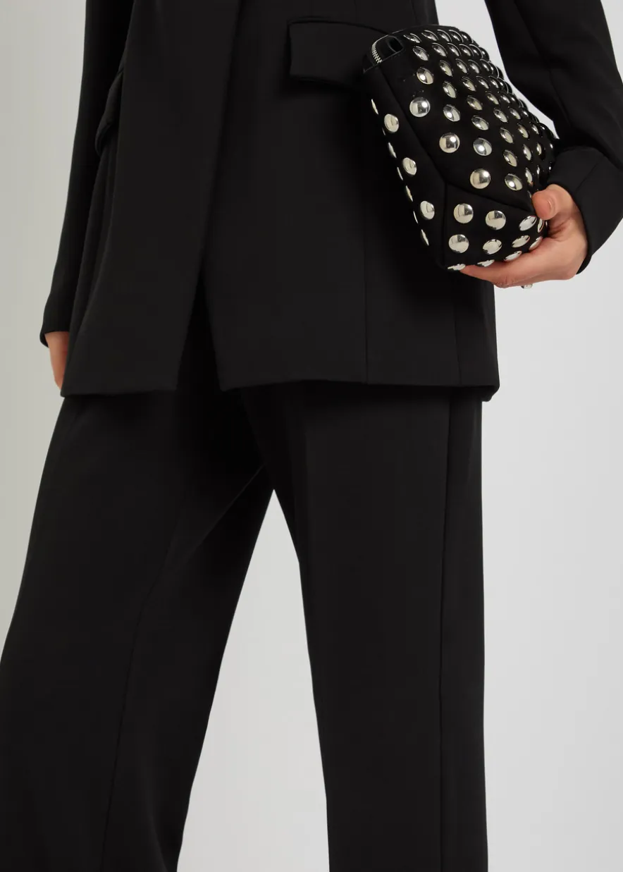 Straight-leg jersey trousers