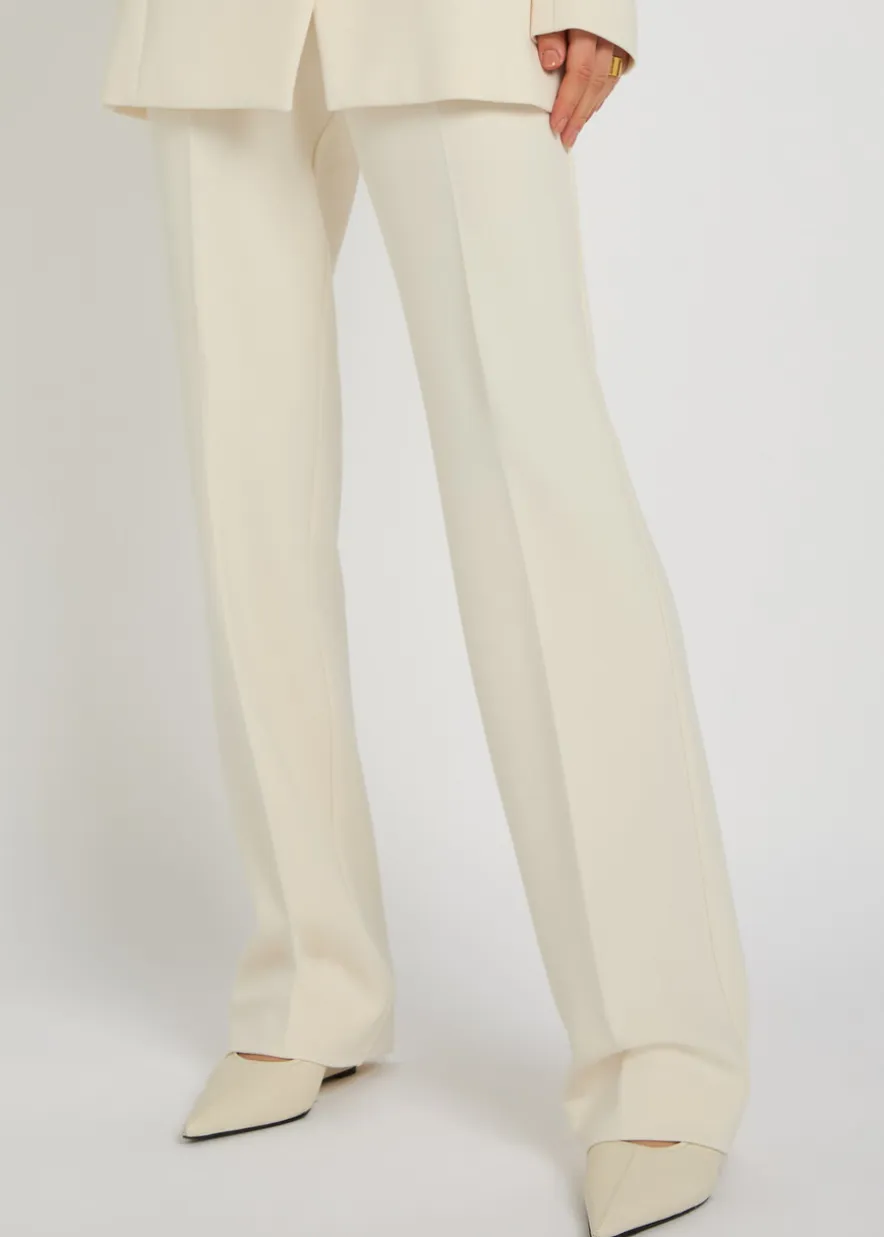 Straight-leg jersey trousers