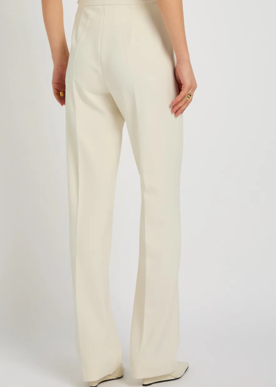 Straight-leg jersey trousers