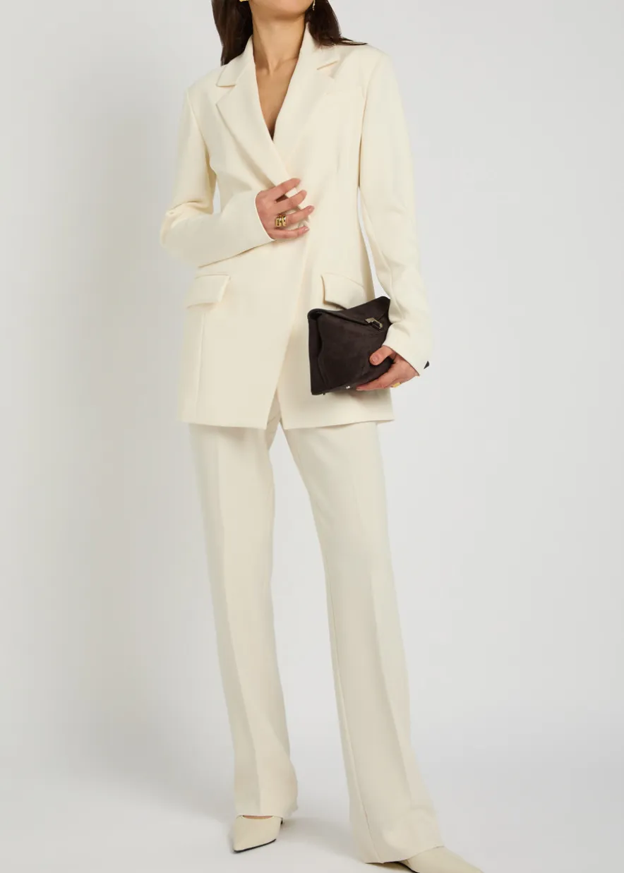 Straight-leg jersey trousers