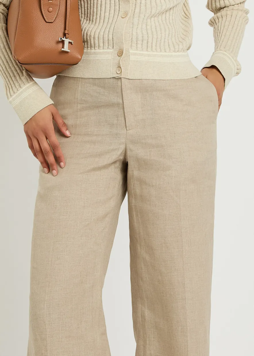 Straight-leg linen trousers