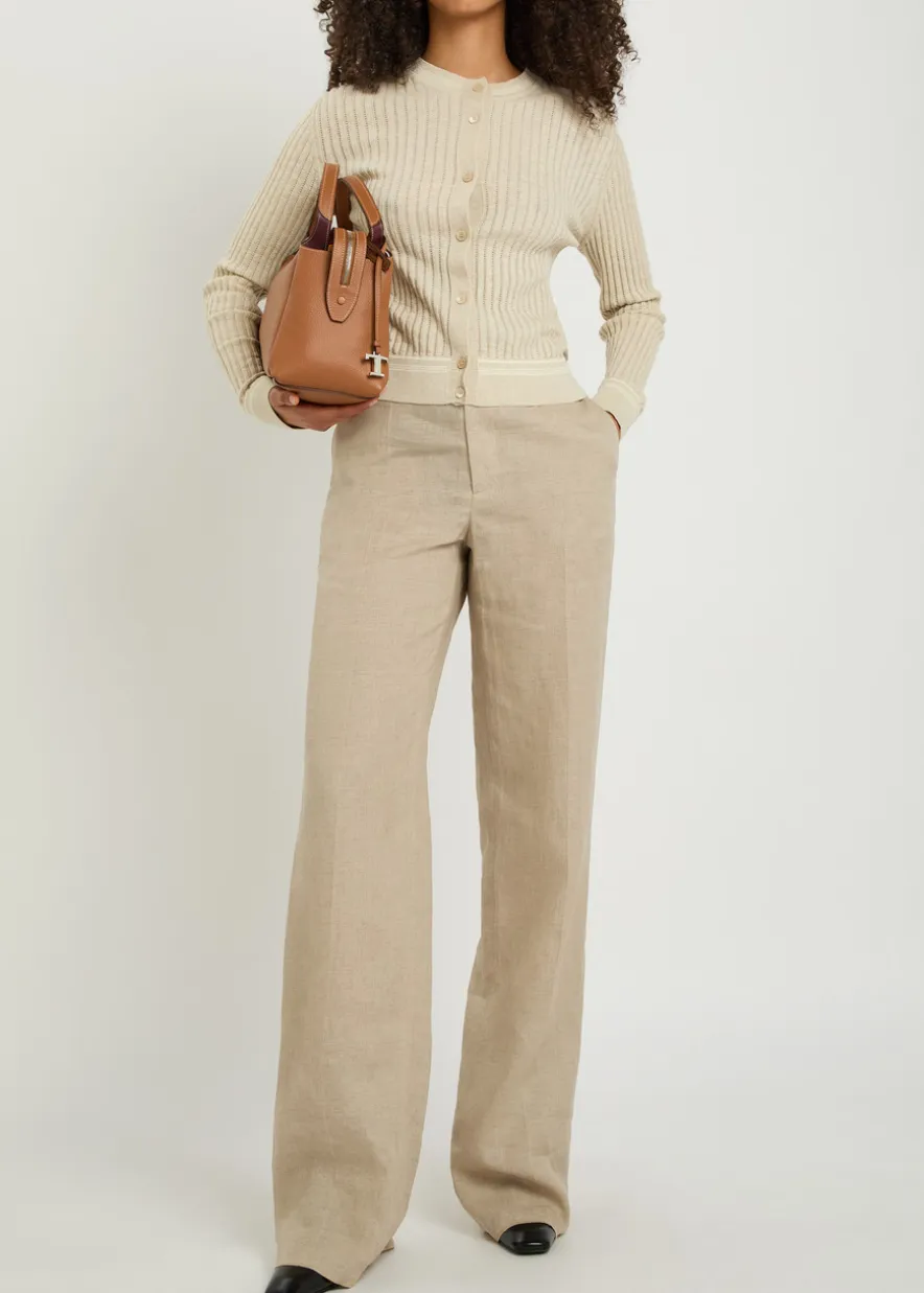 Straight-leg linen trousers