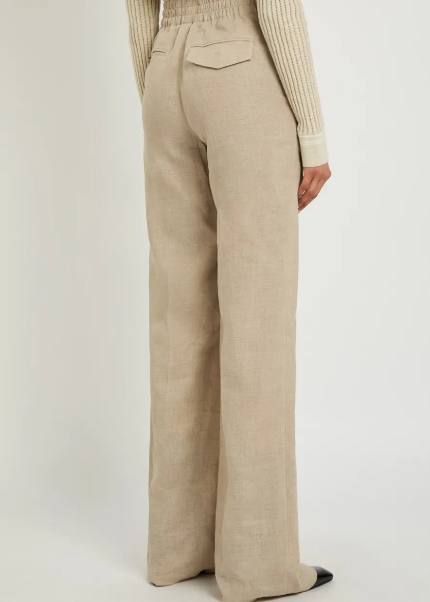 Straight-leg linen trousers