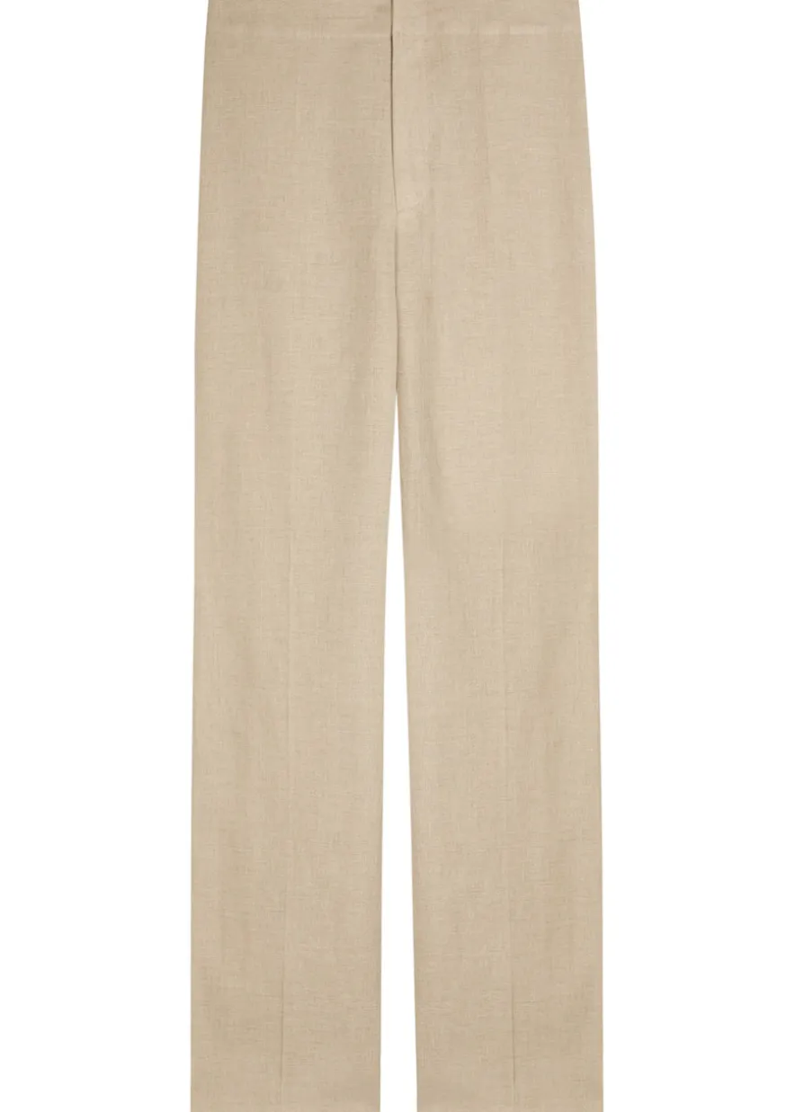 Straight-leg linen trousers