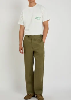 Straight-leg linen trousers