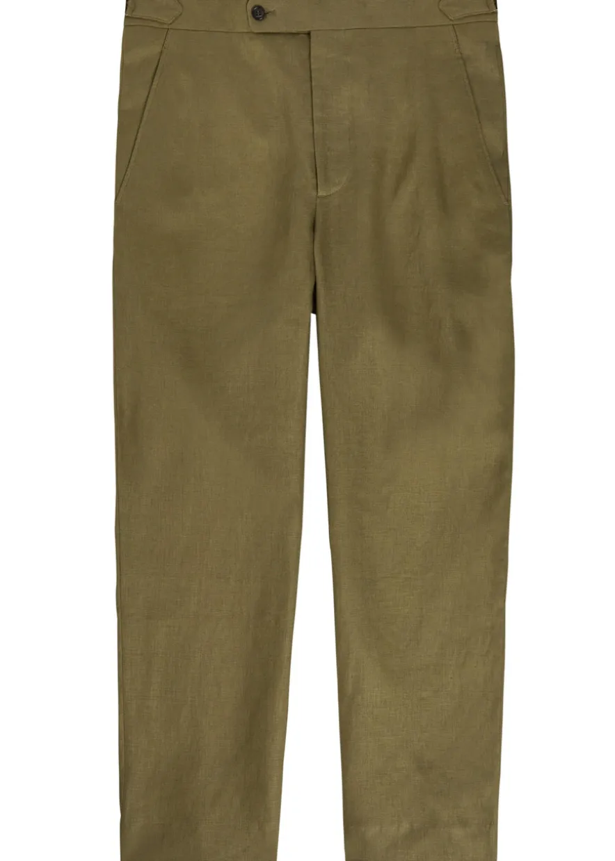 Straight-leg linen trousers