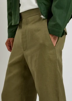 Straight-leg linen trousers