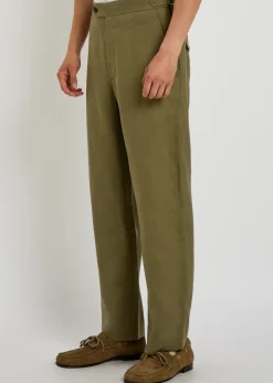 Straight-leg linen trousers
