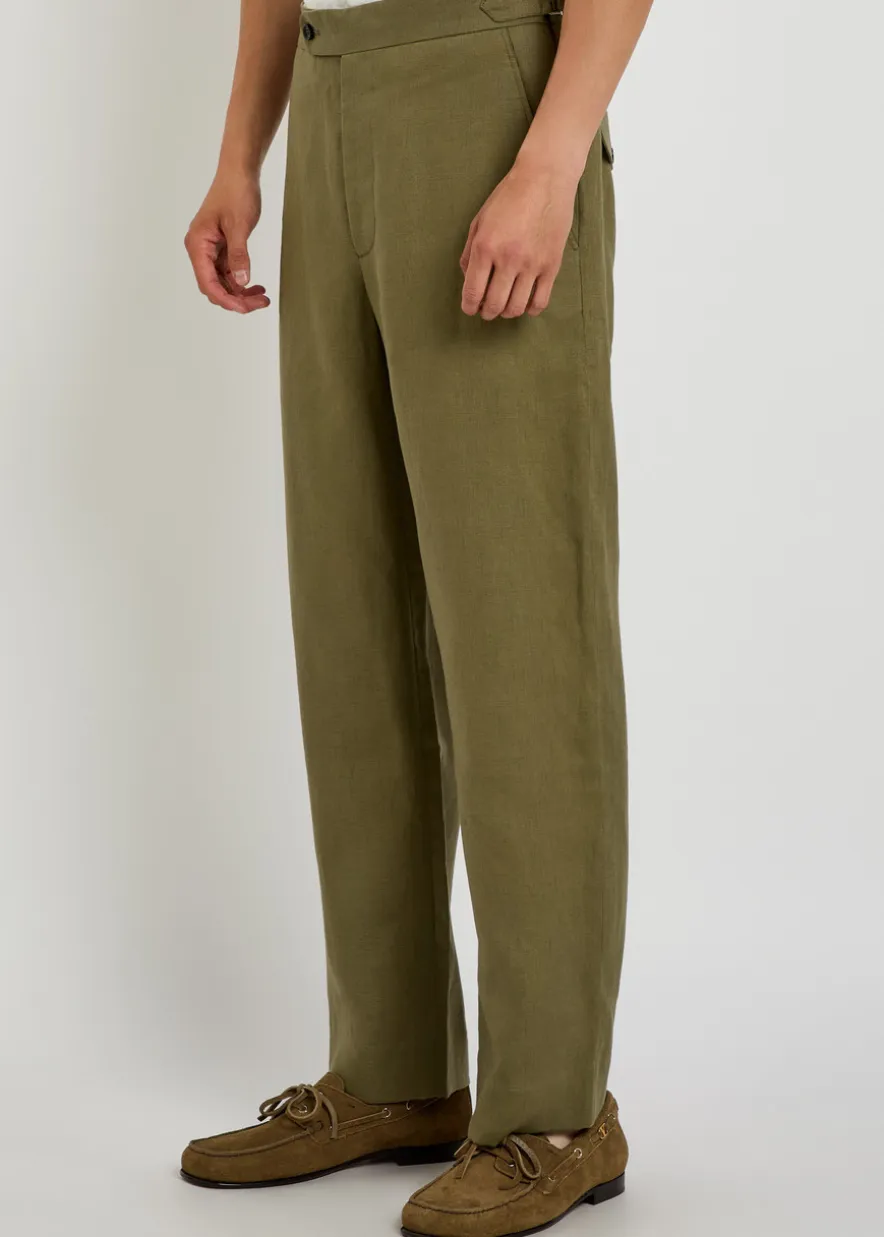 Straight-leg linen trousers