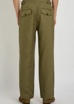 Straight-leg linen trousers
