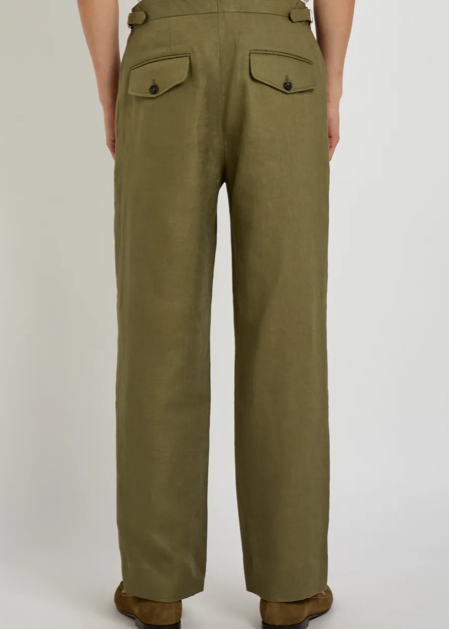 Straight-leg linen trousers